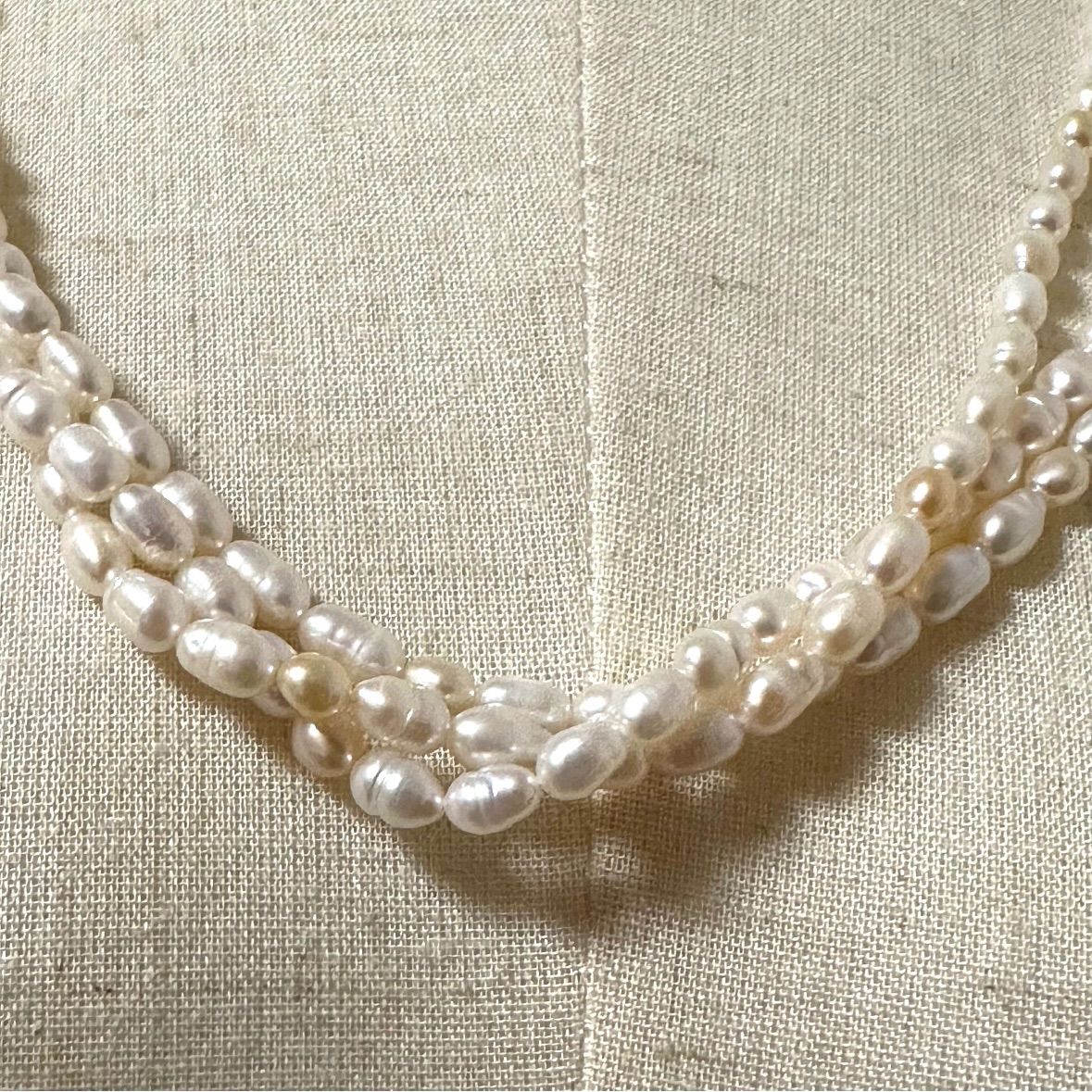 極美品 タサキ TASAKI 田崎 田崎真珠 ネックレス 淡水パール3連 