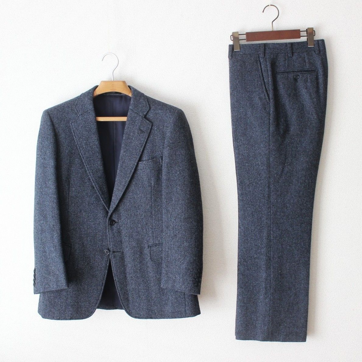 31 バーバリーズ セットアップスーツ A 5 メンズ M ヘリンボーン柄 毛 Burberrys 秋冬 使用感少ない