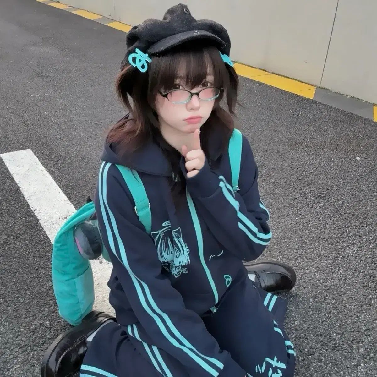 サブカルチャー フードジップアップ ワイドレッグ ズボン セット