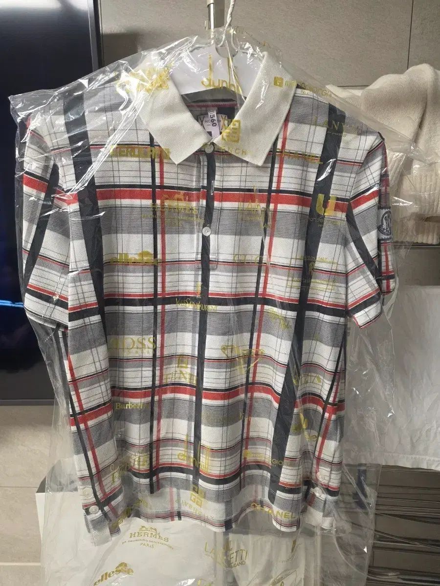 モンクレール dunhill チェック 半袖 カラーTシャツ