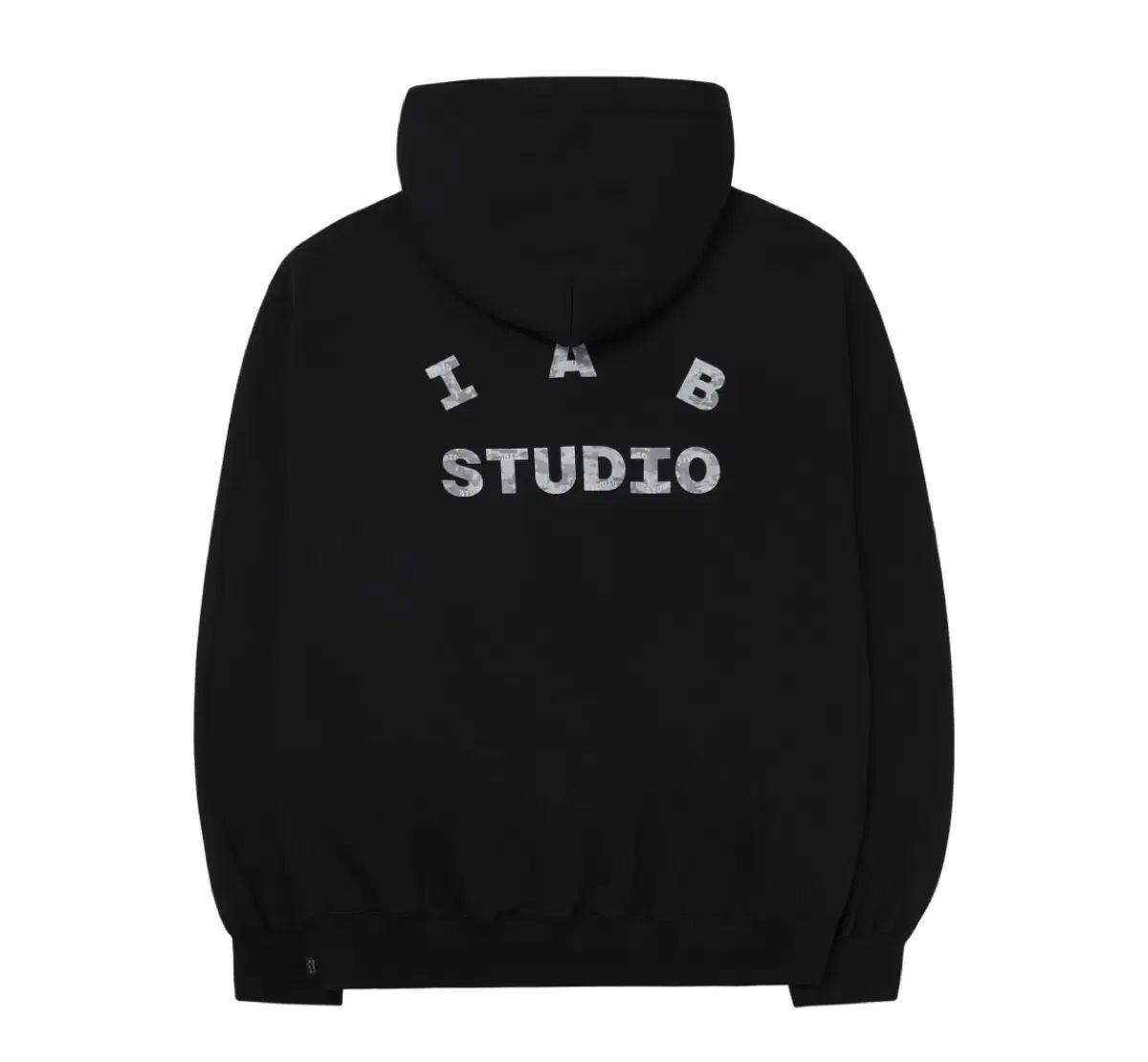 XXL IAB Studio カモフラージュ ロゴ ブラック ウール フーディー