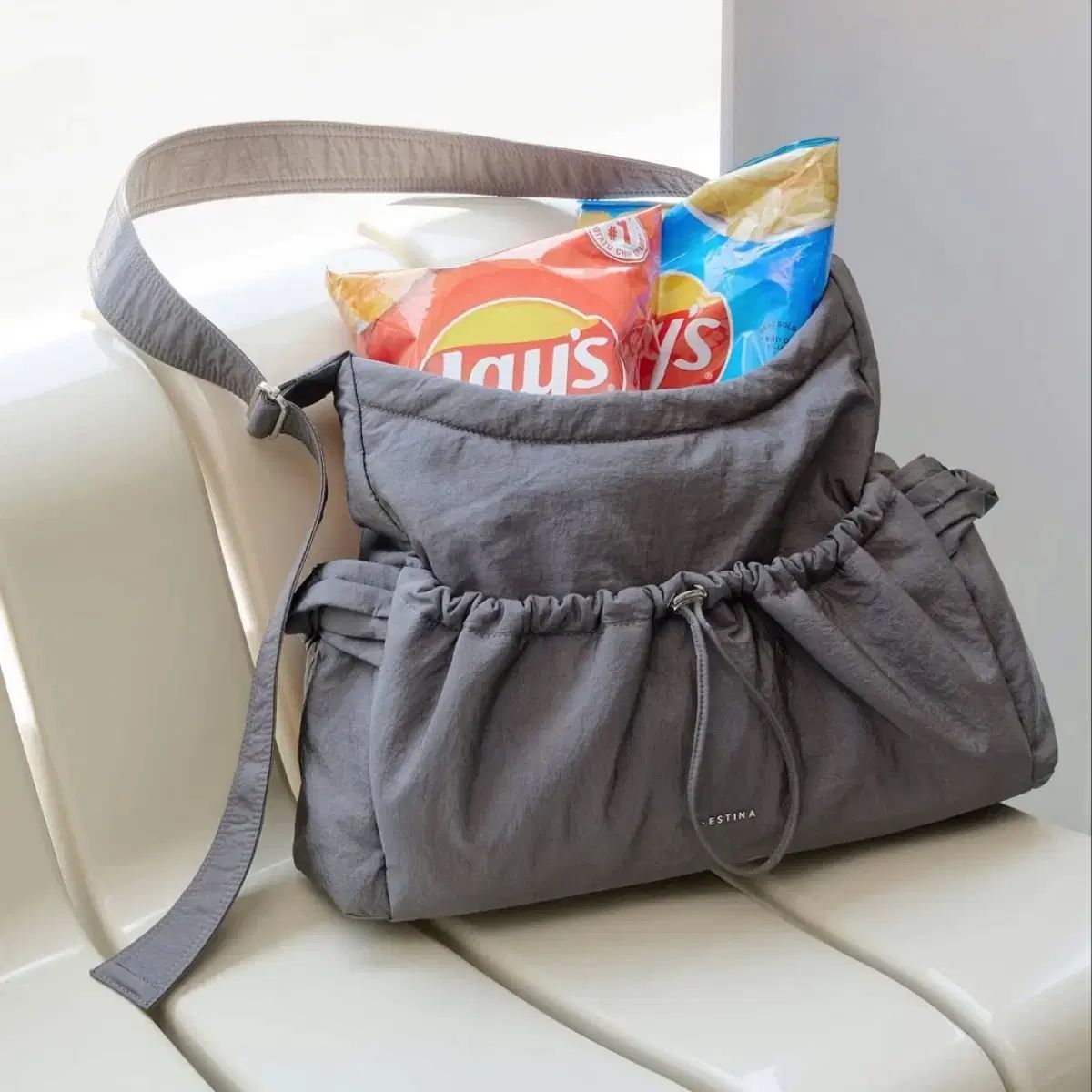 J ESTINA ジェイエスティナ クロスバック シャーリング グレー