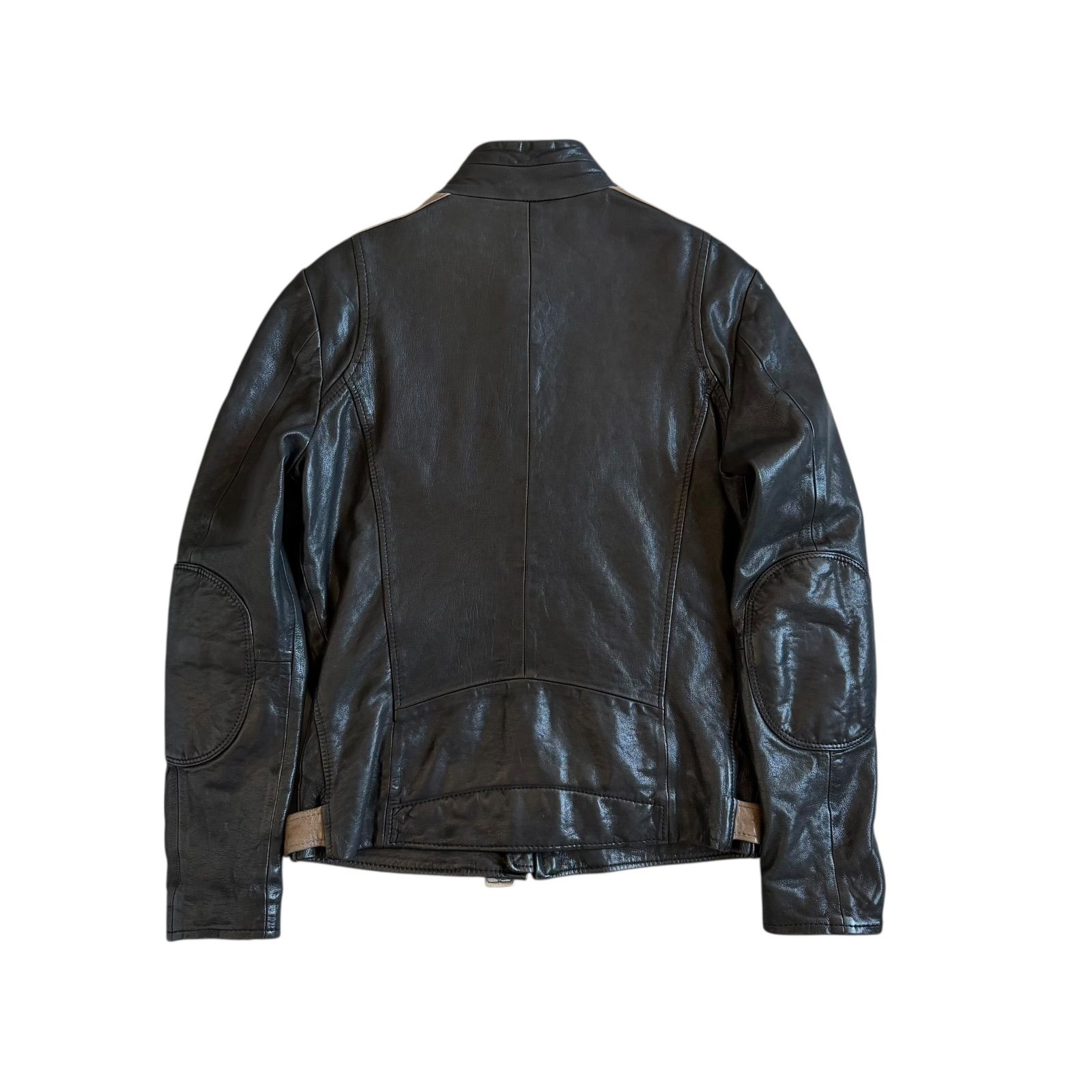 DIESEL / ディーゼル バイカラー ラムレザージャケット ブラウン 