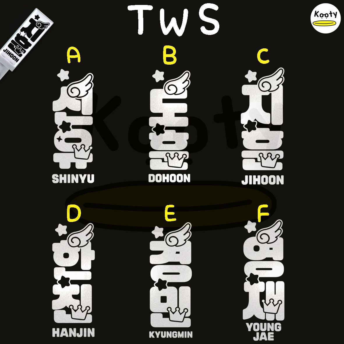 アクリル付き 羽 TWS ペンライト ステッカー シニュ ドフン ジフン