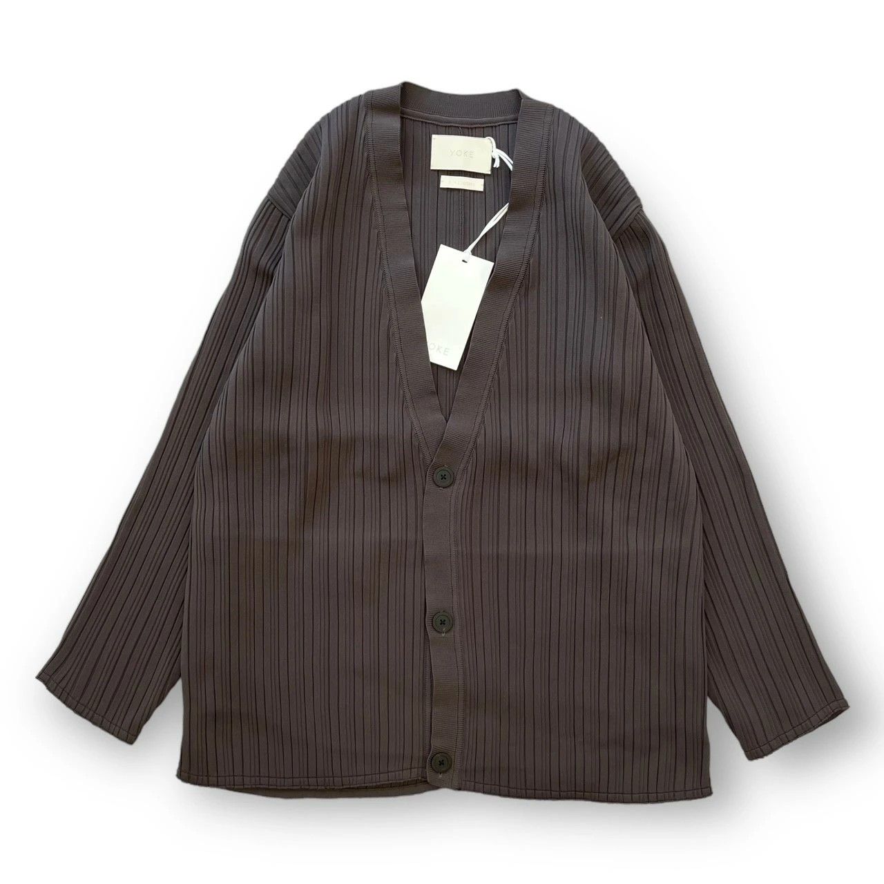 参考上代50600円 未使用 YOKE 22SS Pleated Knit Cardigan プリーツ 