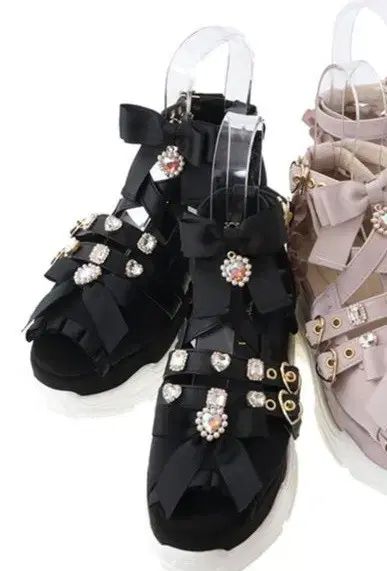 写真o リズリサ モデル スニーカー サンダルL 黒色