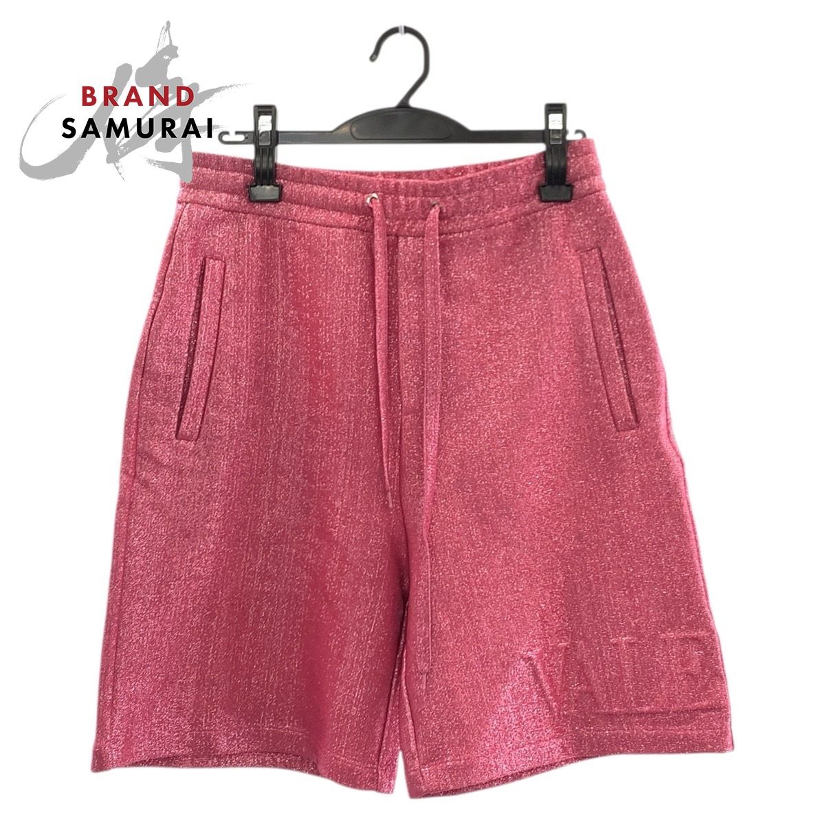 ヴァレンティノ サイズXS ピンク メタリック コットン ナイロン パンツ ハーフパンツ メンズ 506848