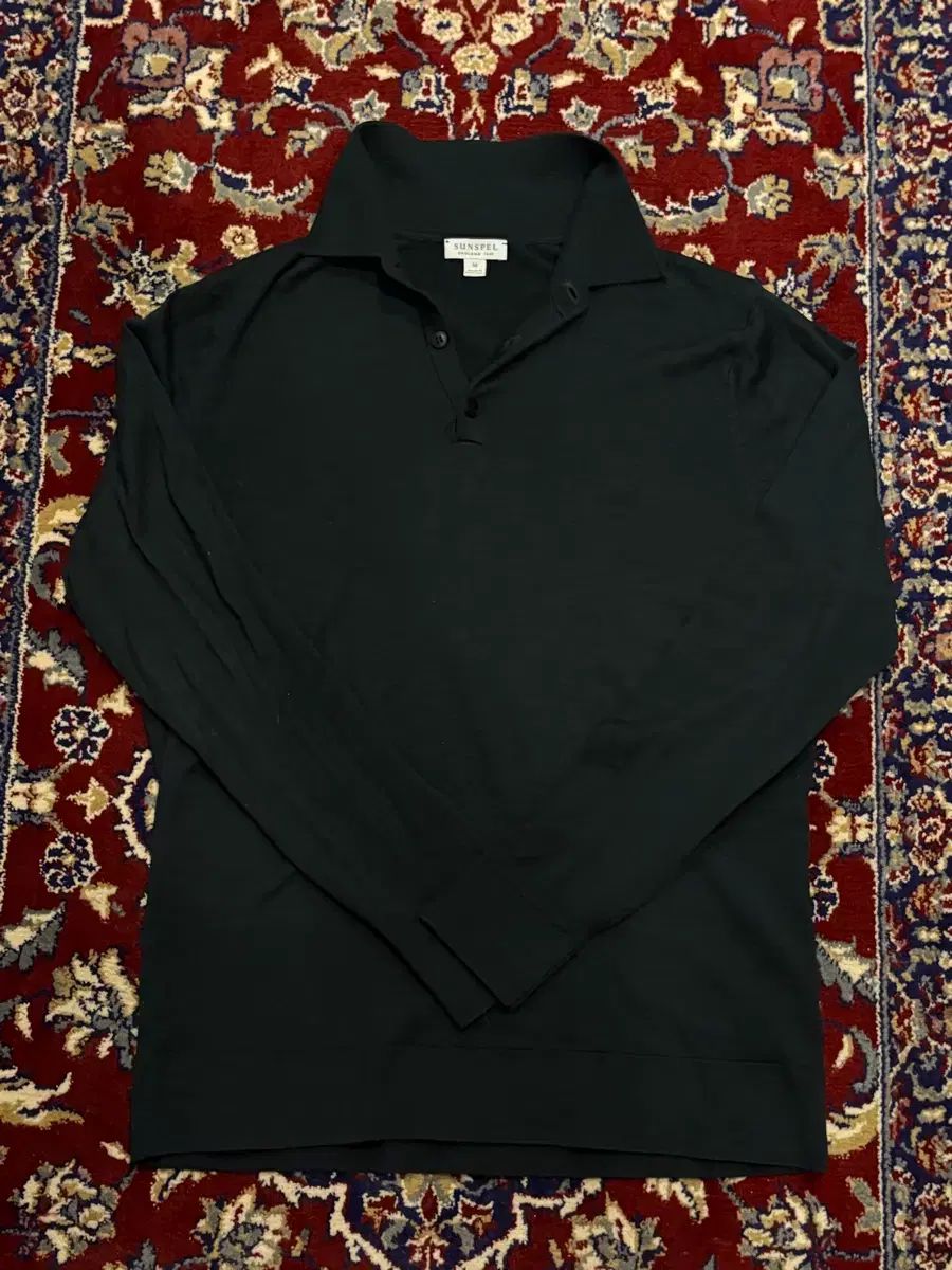 Sunspel 선스펠 ダークグリーン メリノウール ピケ ポロシャツ