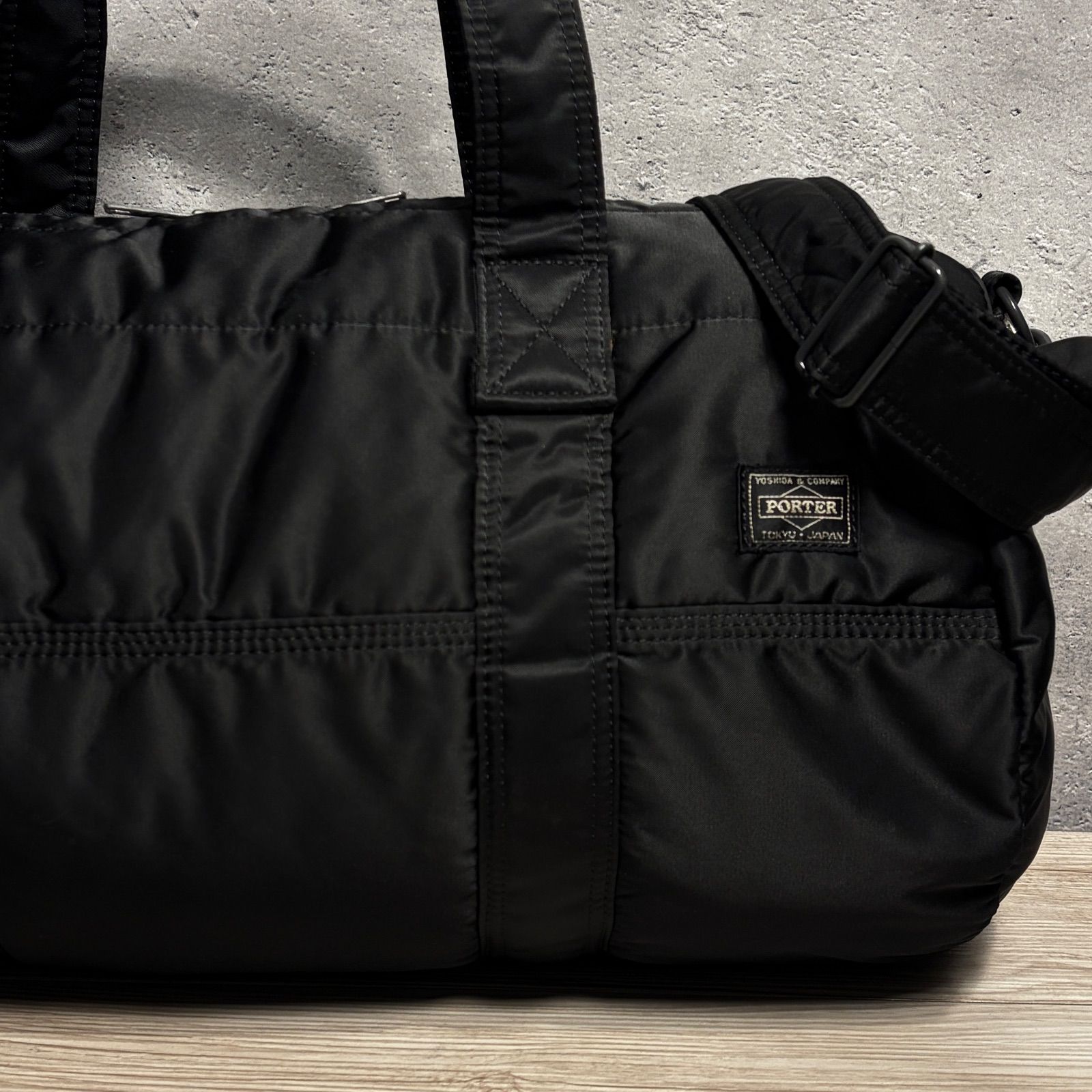 【極美品】PORTER 廃盤 タンカー ボストン ショルダー 中〜大サイズ ✨PORTER タンカー ボストンバッグ ブラック ショルダー付 吉田カバン