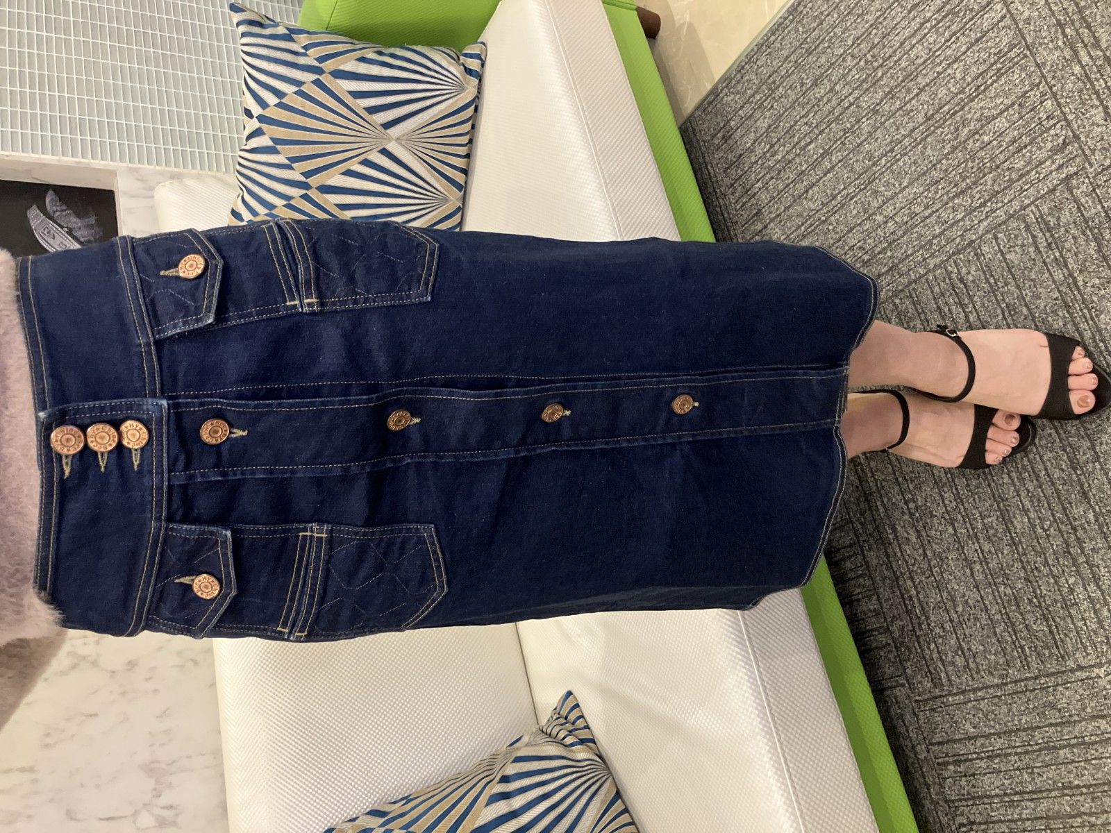 SEE BY CHLOÉ インディゴ デニム スカート フロントボタン レディース SEE BY CHLOÉ インディゴ デニム スカート フロントボタン レディース