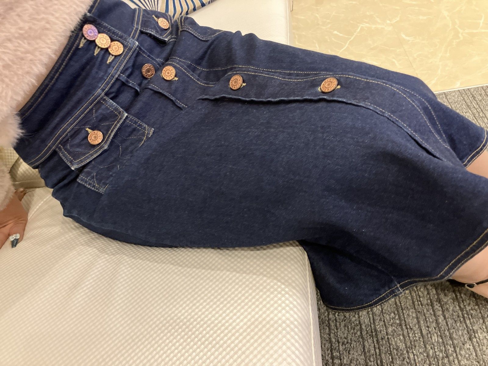 SEE BY CHLOÉ インディゴ デニム スカート フロントボタン レディース SEE BY CHLOÉ インディゴ デニム スカート フロントボタン レディース