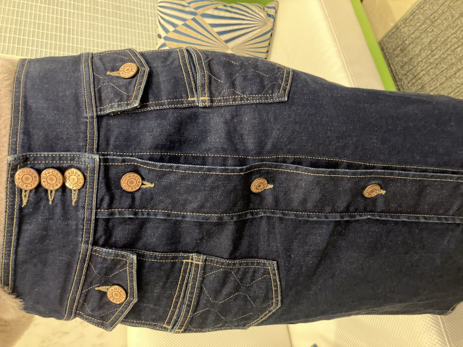 SEE BY CHLOÉ インディゴ デニム スカート フロントボタン レディース SEE BY CHLOÉ インディゴ デニム スカート フロントボタン レディース