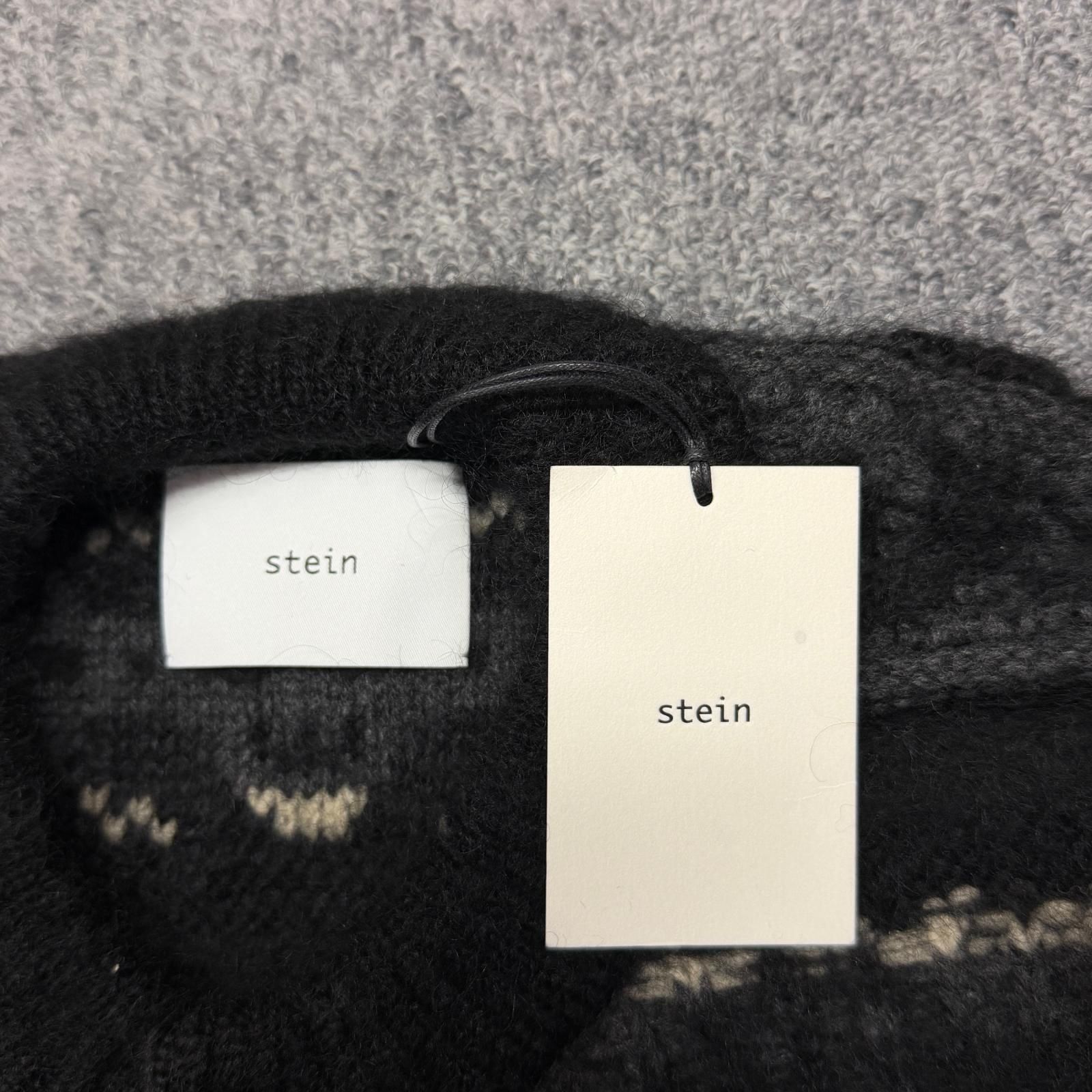 参考上代68200円 未使用 stein(ssstein) 22AW Silk Mohair Fair Isle Knit Cardigan シルク モヘア ニット カーディガン シュタイン ST.453 ブラック S （43599A） 参考上代68200円 未使用 stein(ssstein) 22AW Silk Mohair Fair Isle
