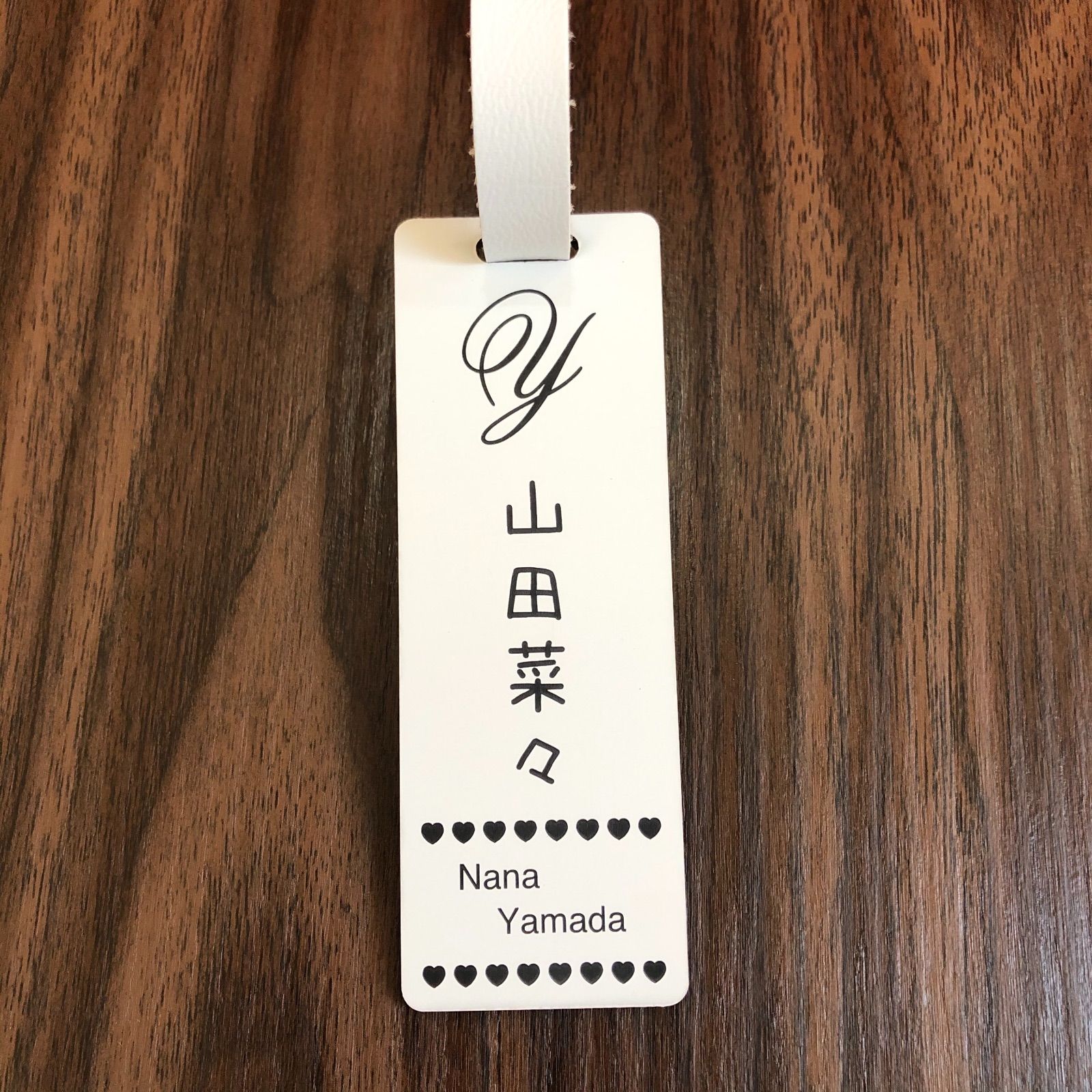 ネームタグ ゴルフ イニシャルタグ ネームプレート ◾︎ 白黒◾︎ ベルト付 ネームタグ ゴルフ イニシャルタグ ネームプレート ◾︎ 白黒◾︎ 合皮