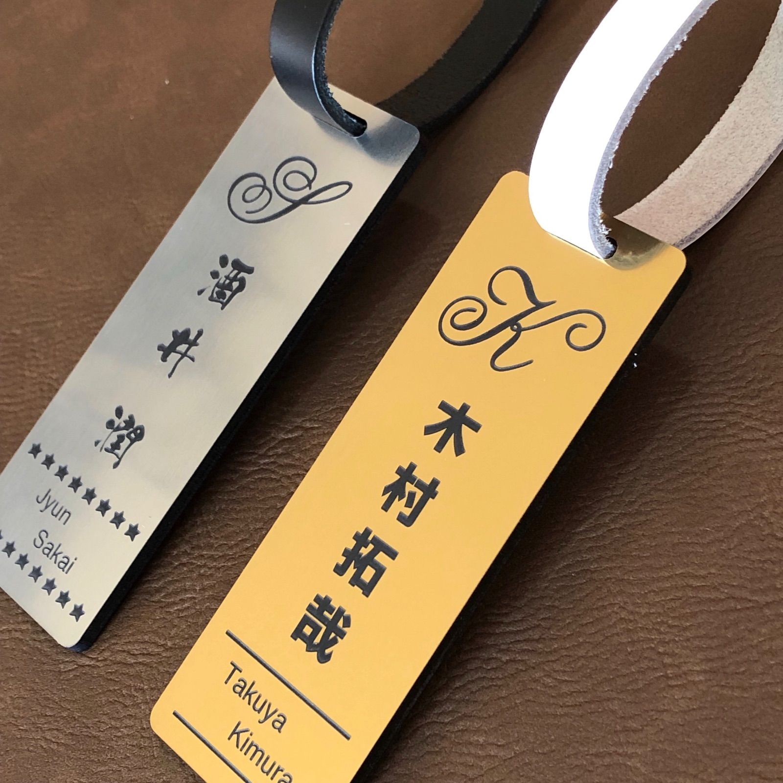 ネームタグ ゴルフ イニシャルタグ ネームプレート ◾︎ ゴールド