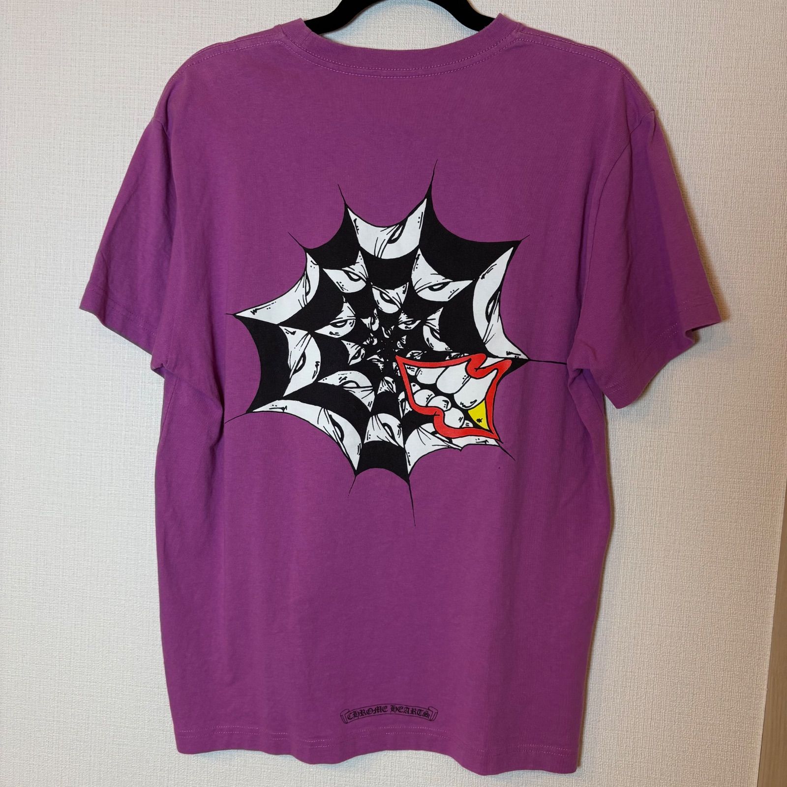 CHROME HEARTS Tshirts Matty Boy Spider Web Tshirt Purple クロムハーツ クルーネック Tシャツ マッティ スパイダーウェブ バックプリント パープル L