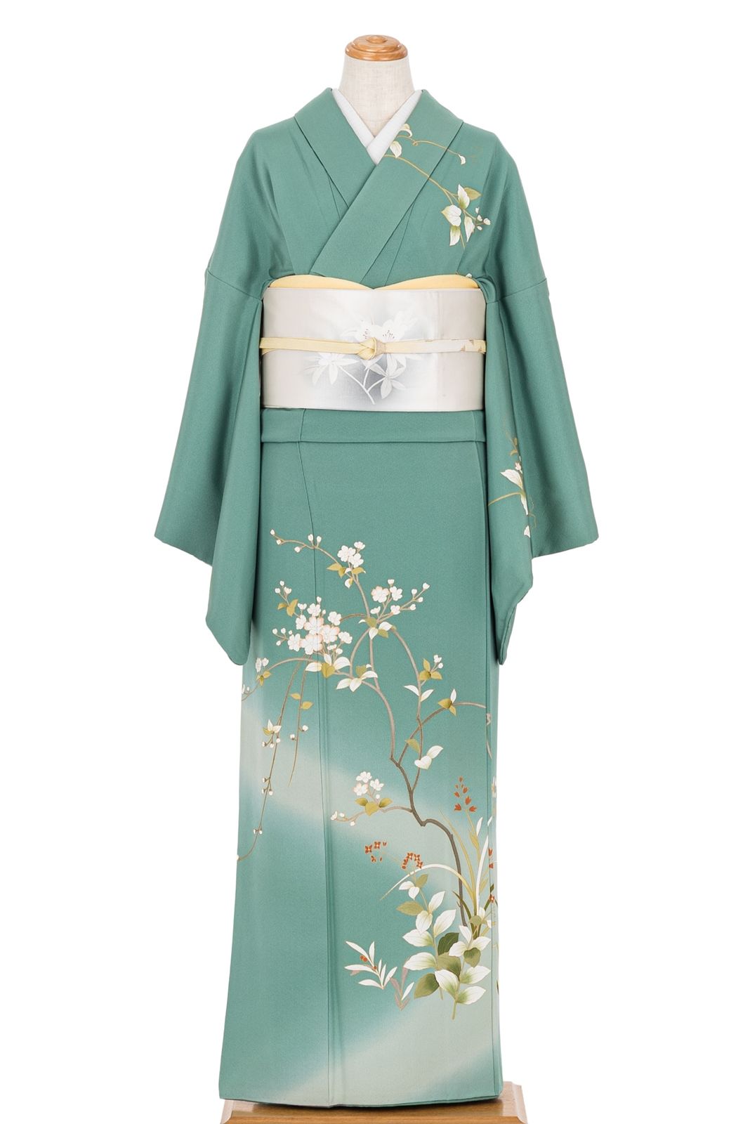 訪問着 一つ紋 興津香奈 枝花模様 裄長