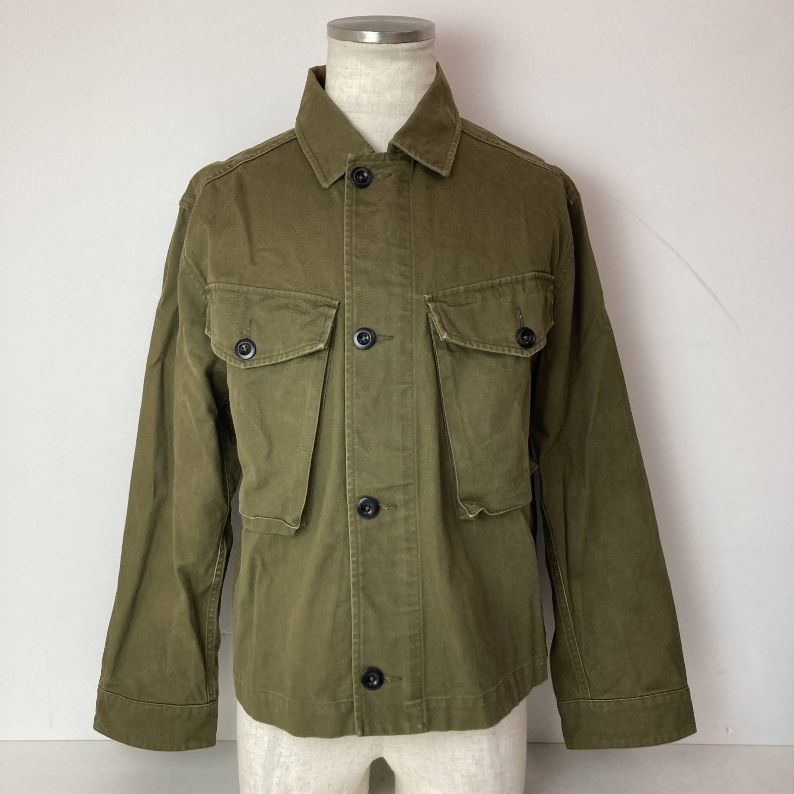 04 w 5583〓 HOWELL マーガレット ハウエル CROPPED ARMY JACKET シャツジャケット 596 0125503 オリーブ Mサイズ