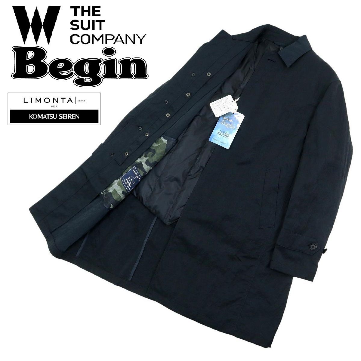 B 3636 ♥品 3 WAY THE SUIT COMPANY Begin スーツカンパニー ビギン ステンカラーコート ダウンベスト リモンタ コマツ カモフラージュ 迷彩