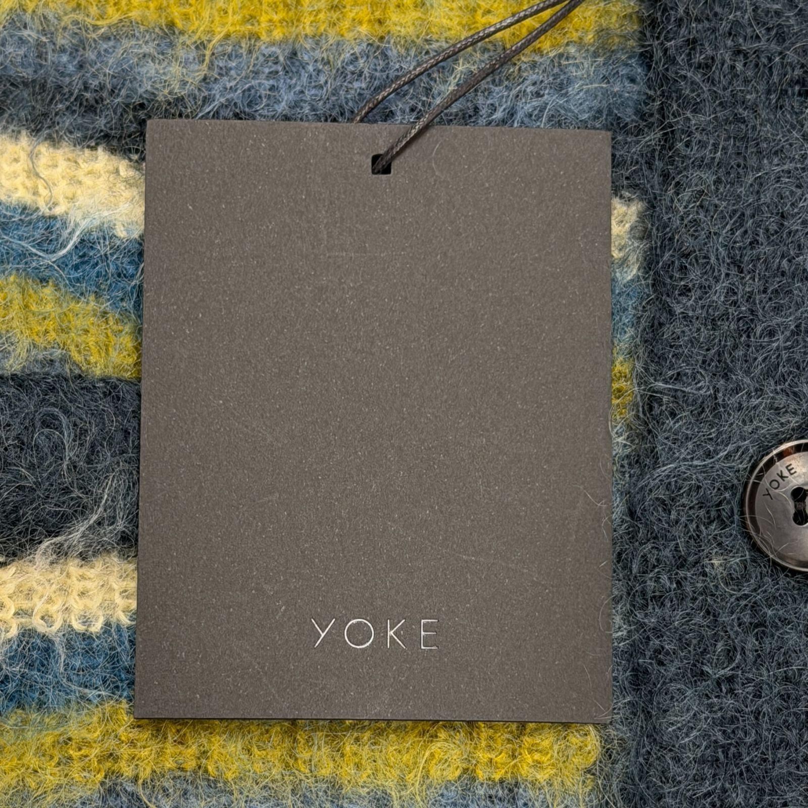 参考上代50600円 未使用 YOKE 24AW MOHAIR BORDER CARDIGAN モヘアボーダーカーディガン ニット ヨーク YK24FW0823S イエロー×ピーコック 3 （99227A5） 参考上代50600円 未使用 YOKE 24AW MOHAIR BORDER CARDIGAN モヘア