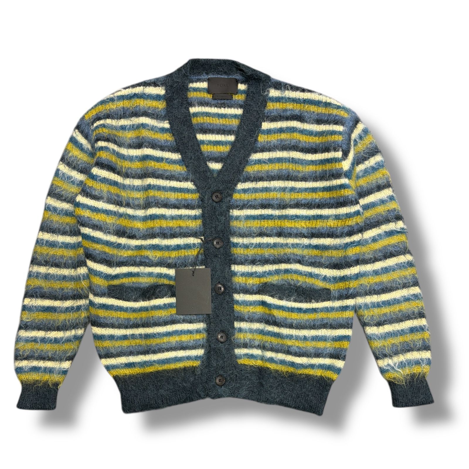 参考上代50600円 未使用 YOKE 24AW MOHAIR BORDER CARDIGAN モヘア 