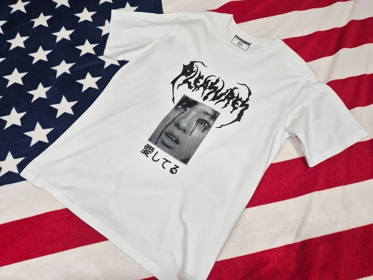 PLEASURES 플레져스 アヘ顔 半袖 Tシャツ 白