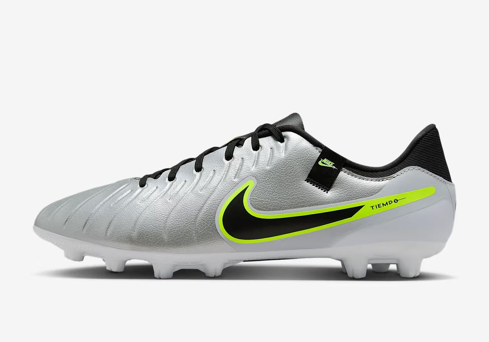 ナイキ メンズ サッカースパイク ティエンポ レジェンド 10 アカデミー HG ローカット サッカーシューズ ハードグラウンド用 土 人工芝対応 シルバー ブラック DV 4339 001 日本の靴のサイズ寸法 大人 28 0 cm