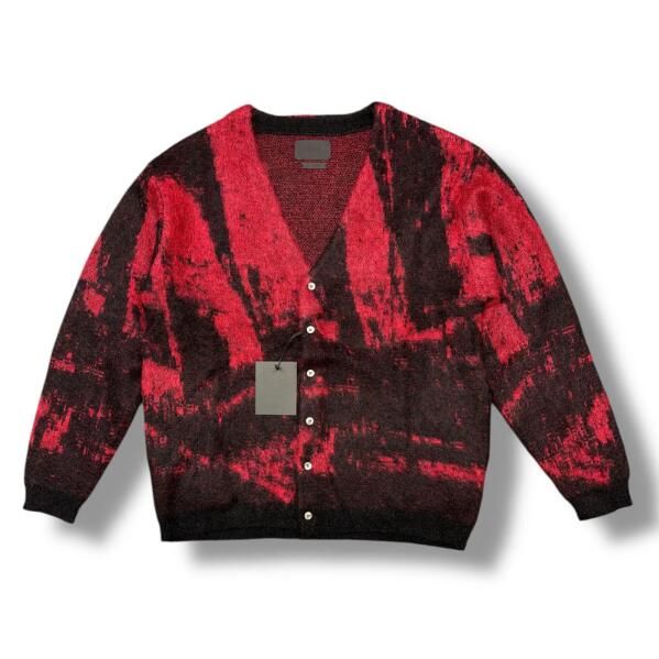 参考上代48400円 ♥ YOKE 24 AW MOHAIR ジャガードモヘヤカーディガン ニット セーター ヨーク レッド 2 99232 A