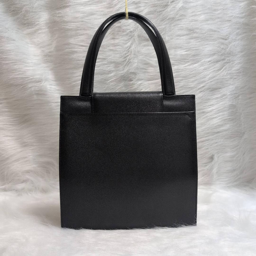 【極美品/保存袋付】ブルガリ チャンドラ ハンドバッグ レザー サークルロゴ 黒 BVLGARI（ブルガリ） ロゴプレート レザー ブラック バッグ ショルダー