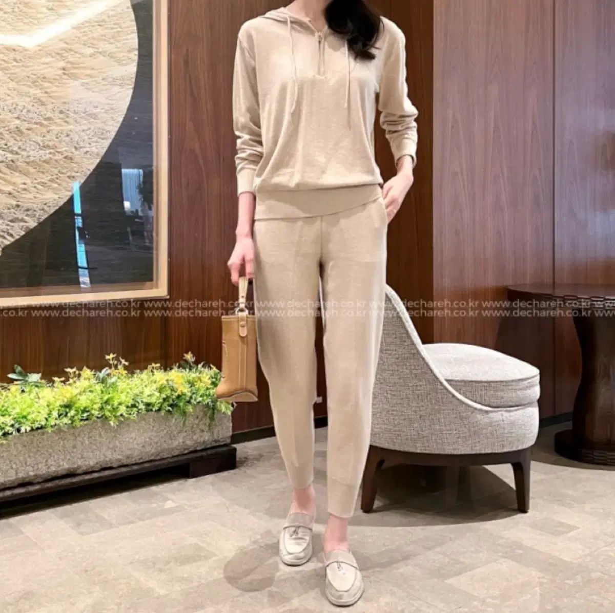 チュール デ シャール 新商品 タグ付き ニットジョガーパンツ ベージュ