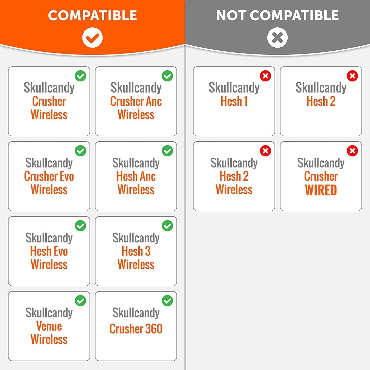 商品 Crusher Wireless Evo ANC Skullcandy Hesh 3ヘッドフォンイヤークッション ヘッドセットイヤーパッド イヤーカップ修理パーツ対応 Evoイヤーパッド 交換用イヤー