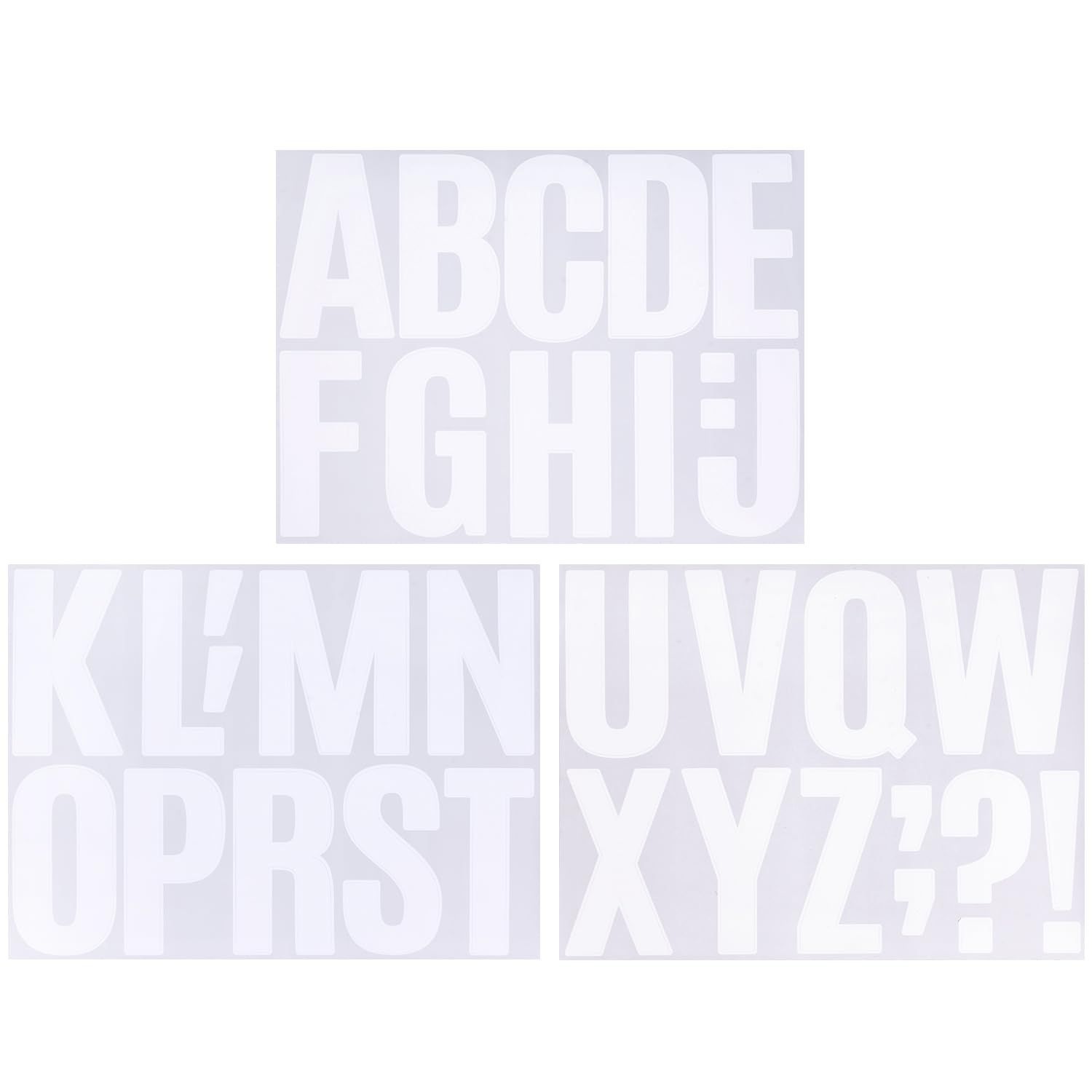 ホワイト ブラック 黒 白 セット 防水 ナンバーシール文字シール 4インチ 番号 ステッカー アルファベット 大きい シール 数字