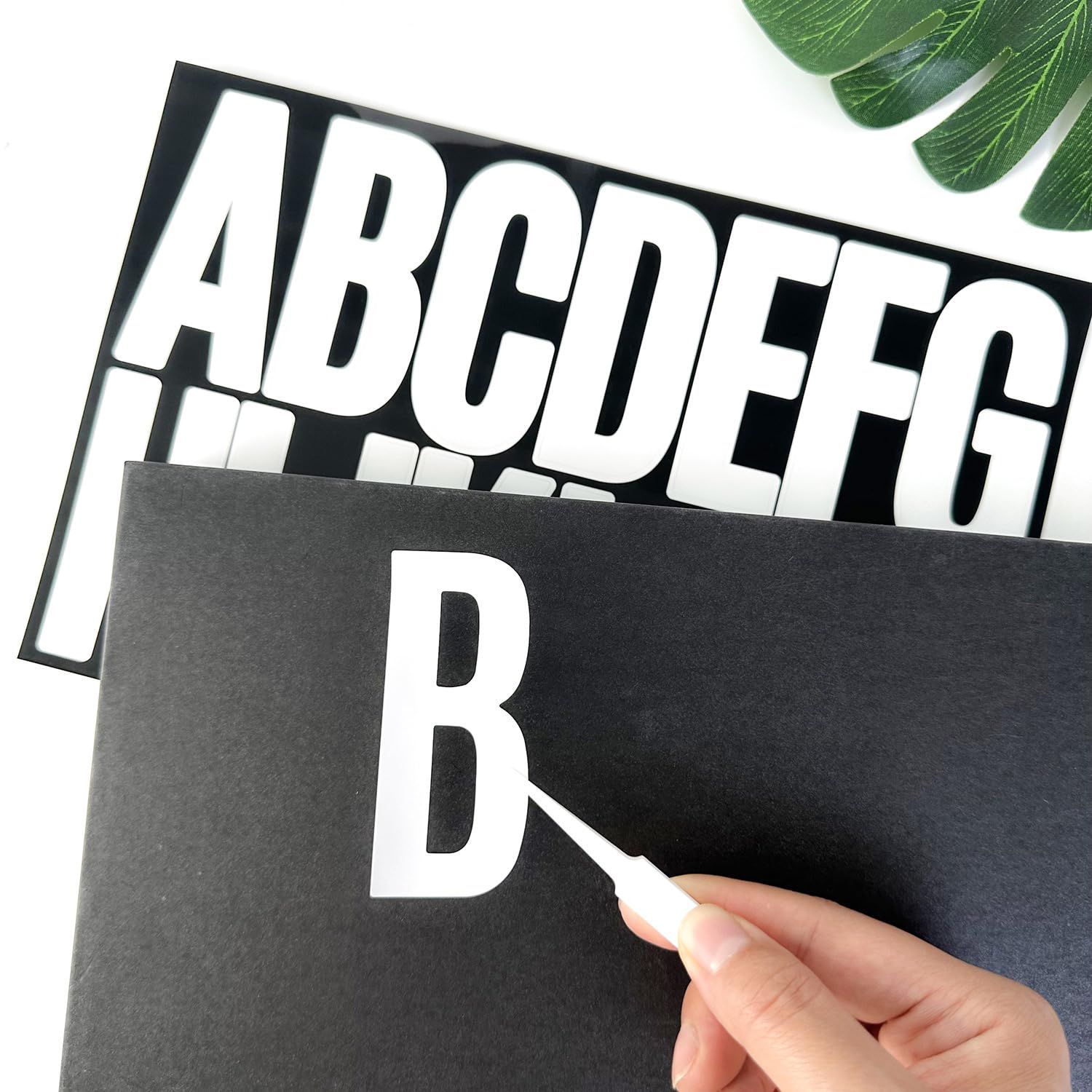 ホワイト ブラック 黒 白 セット 防水 ナンバーシール文字シール 4インチ 番号 ステッカー アルファベット 大きい シール 数字