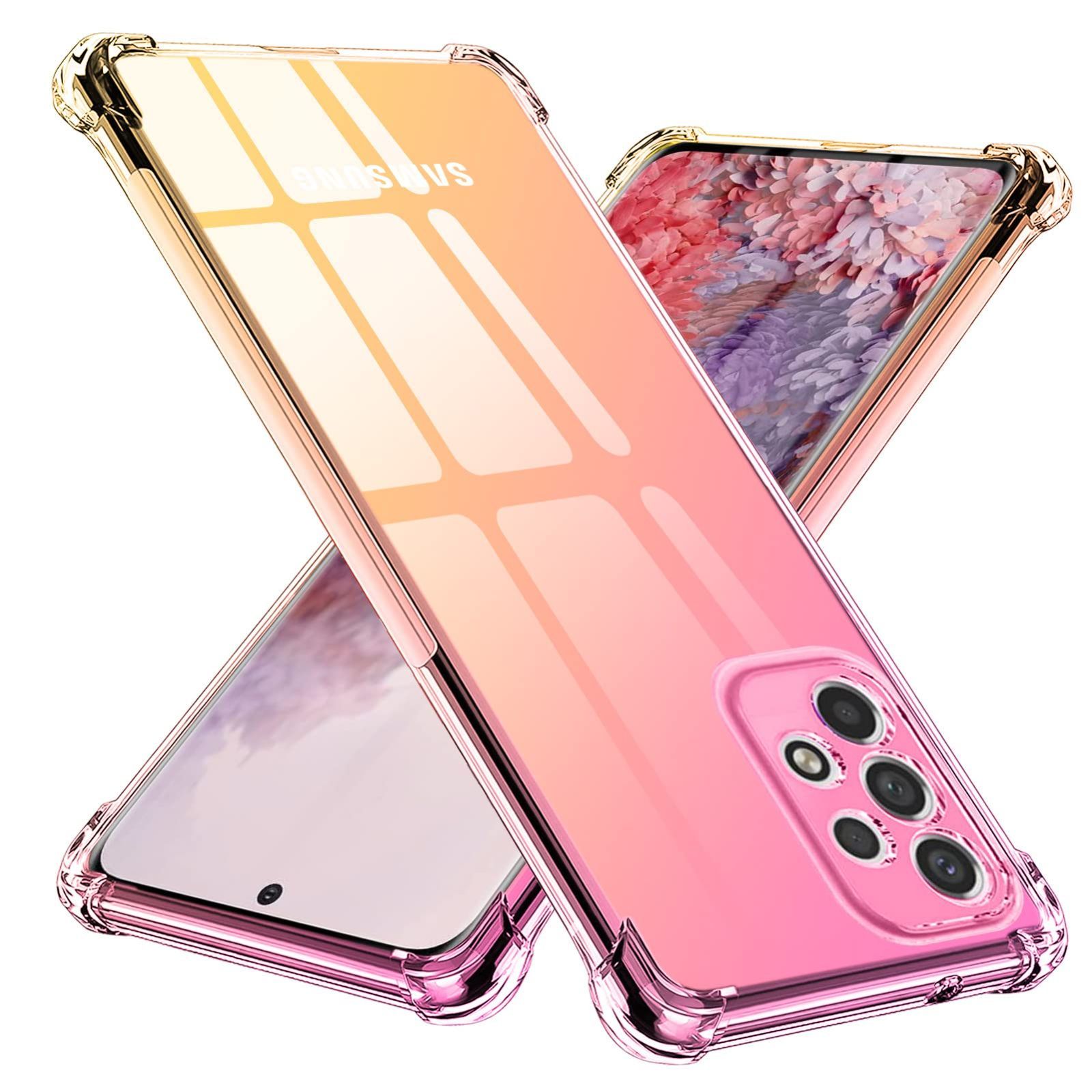 ケース 耐衝撃 SCG 15 全面保護 tpu ケース| 四隅空気衝突防止 SC-53 C レンズ保護 軽量 擦り傷防止 薄型 サムスン ソフトケース ギャラクシー グラデーション a 53 5 g クリア シリコン 携帯カバー