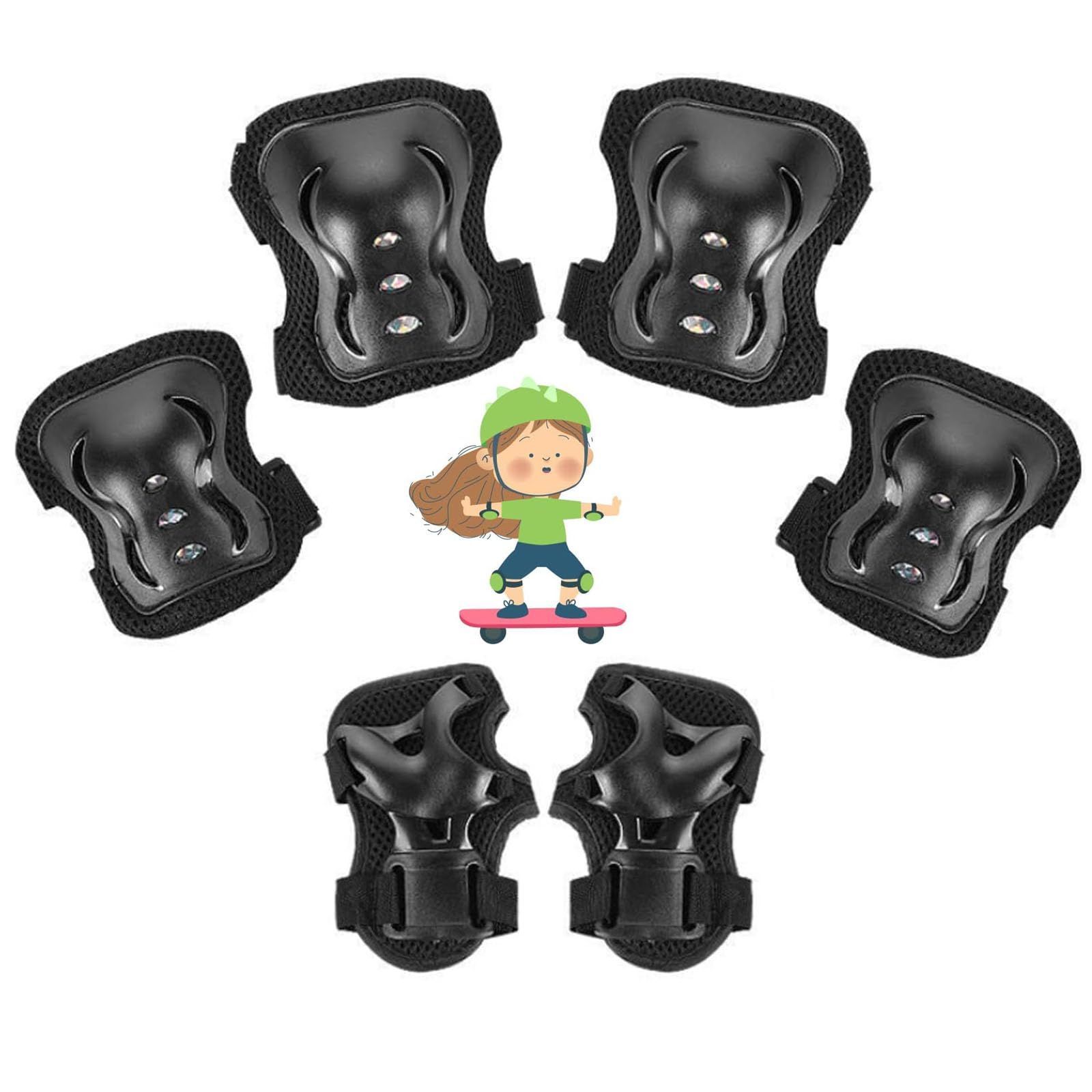 自転車 プロテクター キッズ 防具 手首 ひじ 6点セット ひざ キッズプロテクター