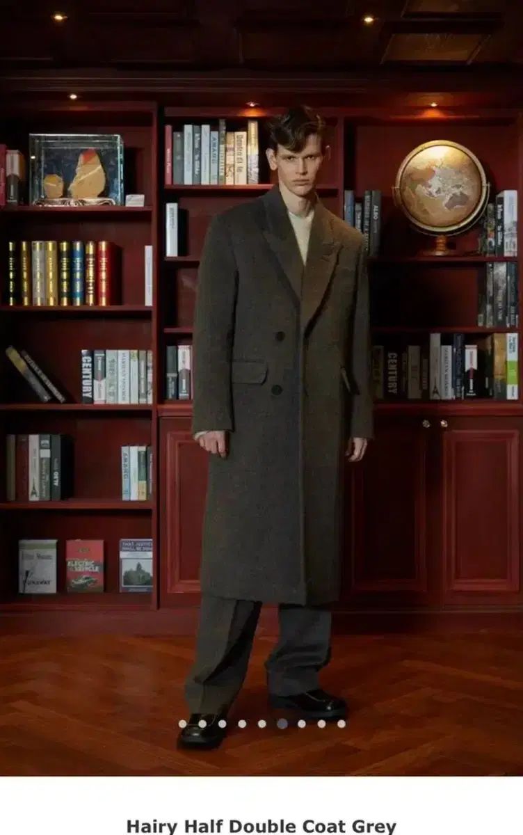 Stu ヘアリー ハーフ ダブル コート グレー L