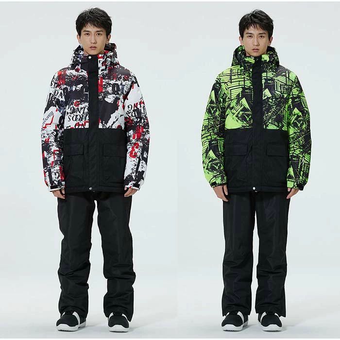 スキーウェア 2点セット ジャケット パンツ 防寒 防水 サスペンダー 暖かい メンズスノボウェア スキー ペアスノーウェア 大きいサイズ ス