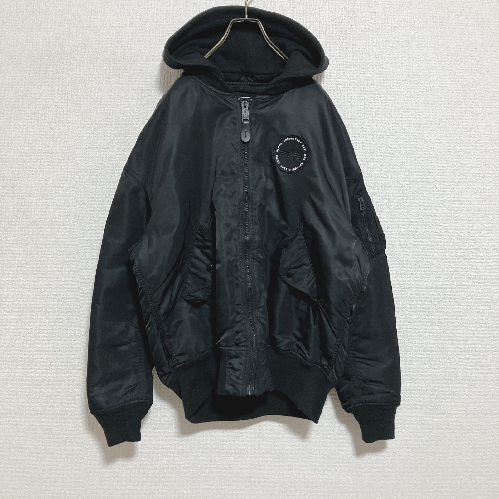 ロゴ刺繍】ALPHA INDUSTRIES アルファインダストリーズ MA-1 ナイロン 