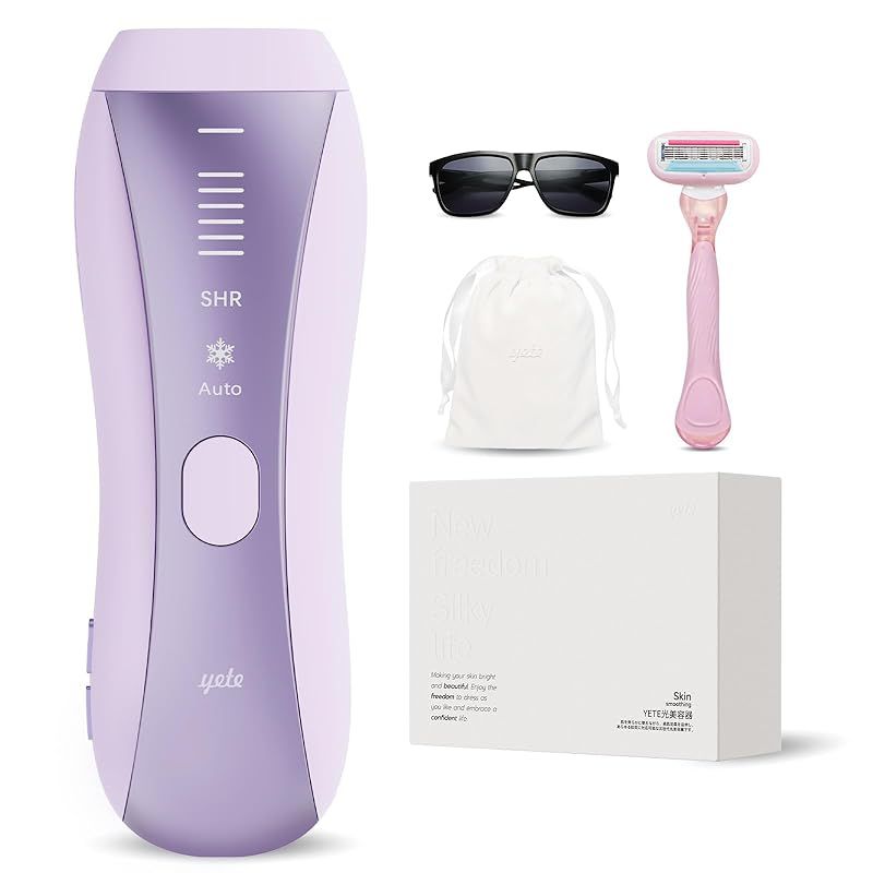 Yete エイティー 脱毛器 IPL 冷感無痛ケア SHR連続照射 スキンセンサー搭載 自動 手動方式 6段階レベル 無限照射回数 VIO対応 全身対応 レディー脱毛器 家庭用 男女兼用 PSE安全認証済み 日本語取扱説明書付き ふじいろ 0
