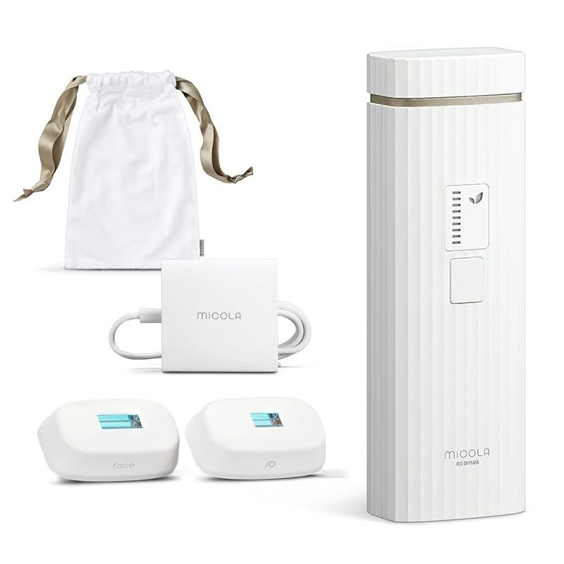 MiCOLA アイリスオーヤマ 脱毛器カテゴリ 光美容器 メンズ レディース 顔 VIO対応 髭 強力冷却 照射9段階モード 最大出力18 J 照射回数30万回 アタッチメント ケース付 持ち運び LB M 101 W ホワイト 1