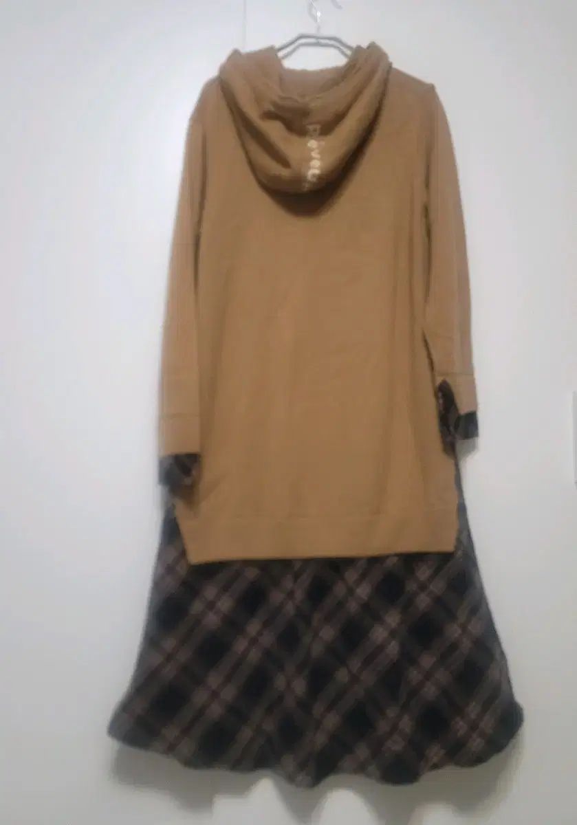 カジュアル フード ニット ツートンワンピース グッドグッドグッド