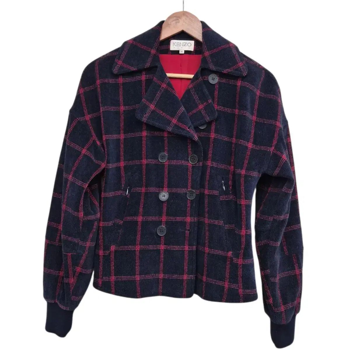 KENZO ケンゾー チェック ダブル ボタン ジャケット - メルカリ