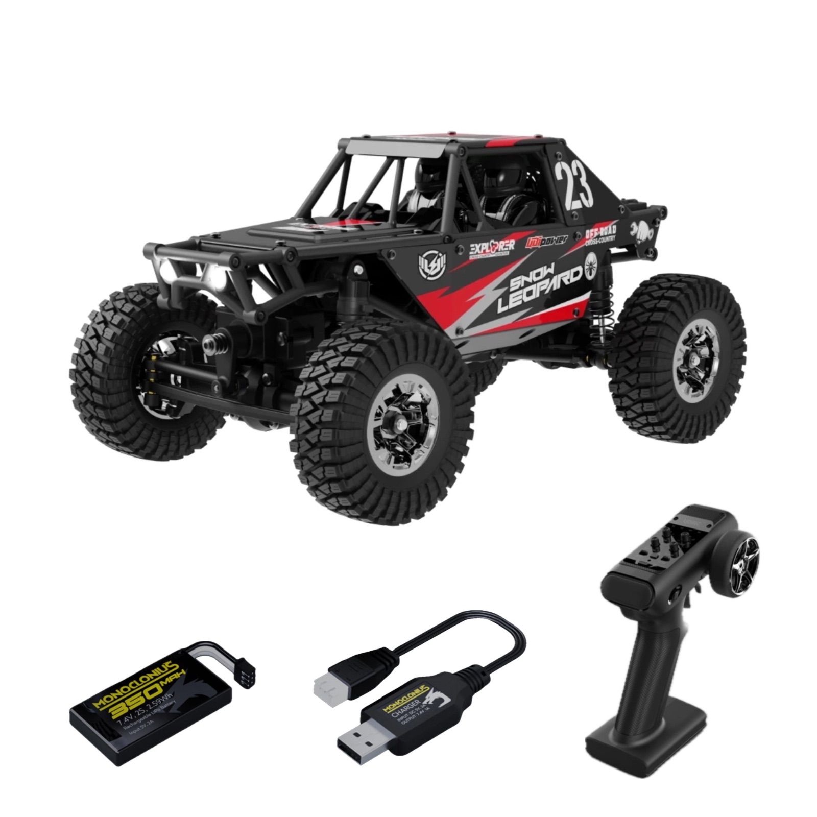 UDIRC 2 4 GHz WD 1 24 RTR スノーレオパード オイル充填ショック LEDライト 3速ギアボックス 高トルク130ブラシモーター 全地形対応 高耐久設計 子供 初心者向け おもちゃ プレゼント ギフト最適 UCX 2405 黒色