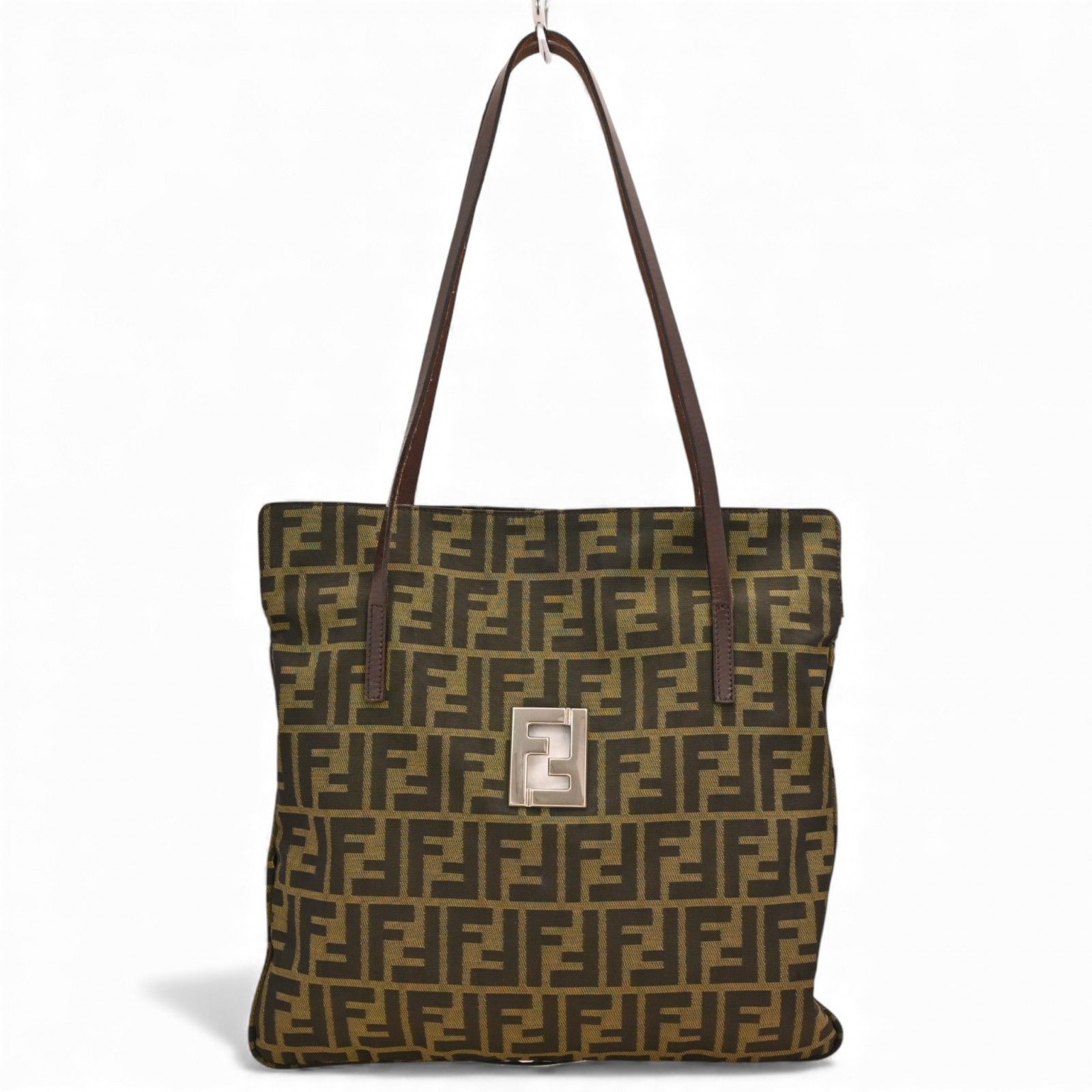 フェンディ ズッカ トートバッグ シルバー金具 Bランク fe 6420 ry