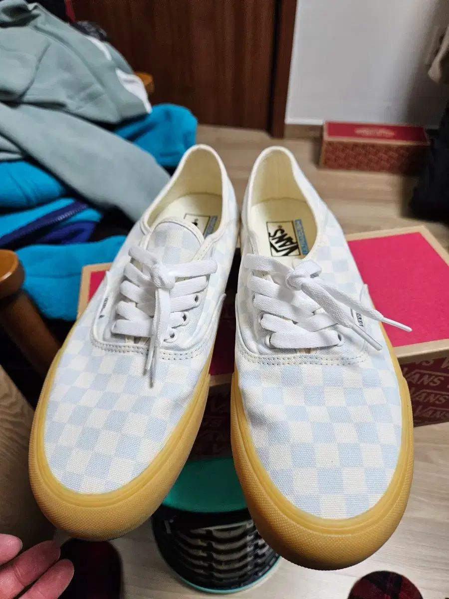VANS アセンティック チェッカーボード スカイ ブルー ガムソール