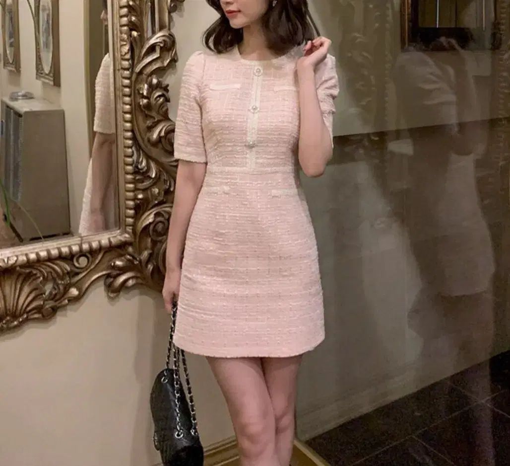 ROZLEY カリナ ツイード ONE PIECE ピンク