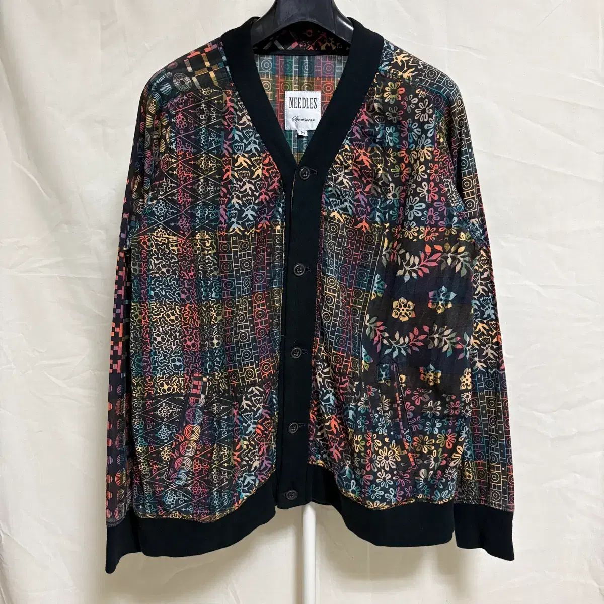 ニードルズ パッチワークプリント カーディガン M