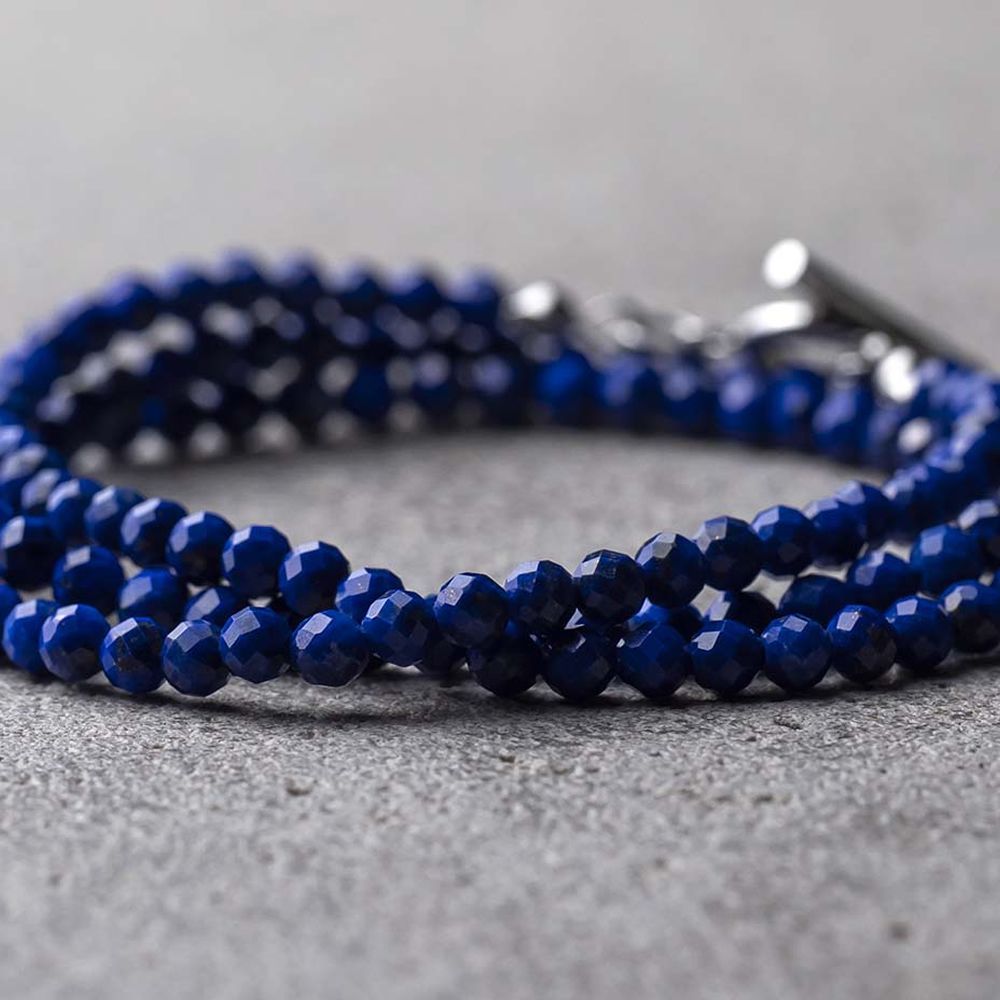 高品質アフガニスタン産ラピスラズリ 瑠璃 ネックレス 天然石アクセサリー の誕生石 お守り suzukaze 22