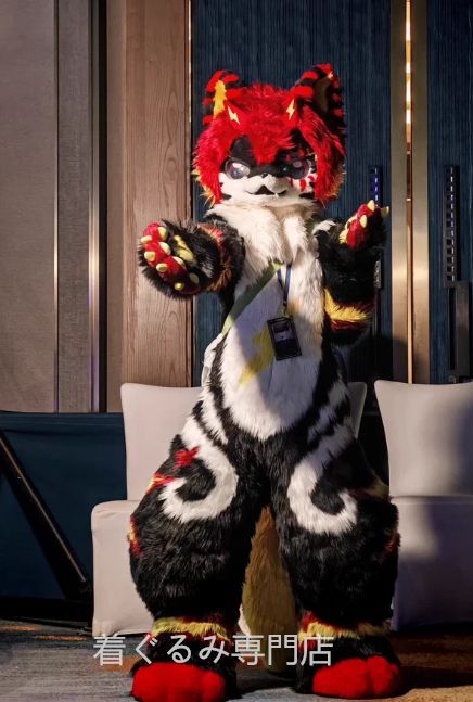 ドラゴン 着ぐるみ ケモノ体 フルスーツ セット 全頭ヘッド ファー