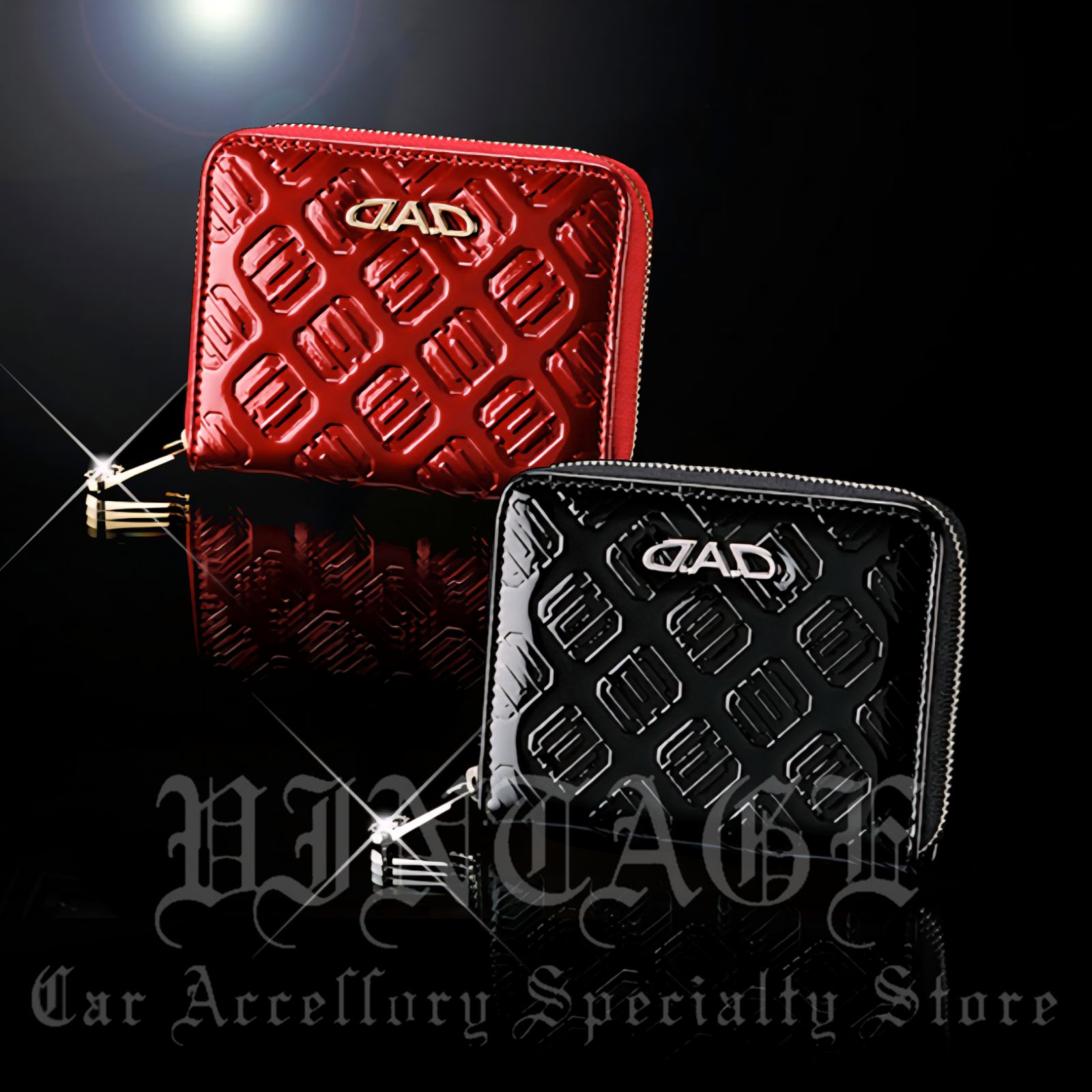 D.A.D ウォレット モノグラムレザー エナメル ミニ財布 本革 DAD